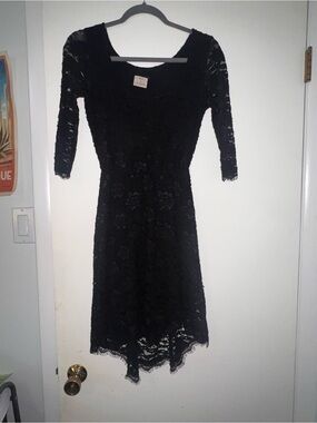 Pins & Needles Black Lace Long Sleeve Fit-and-Flare Dress